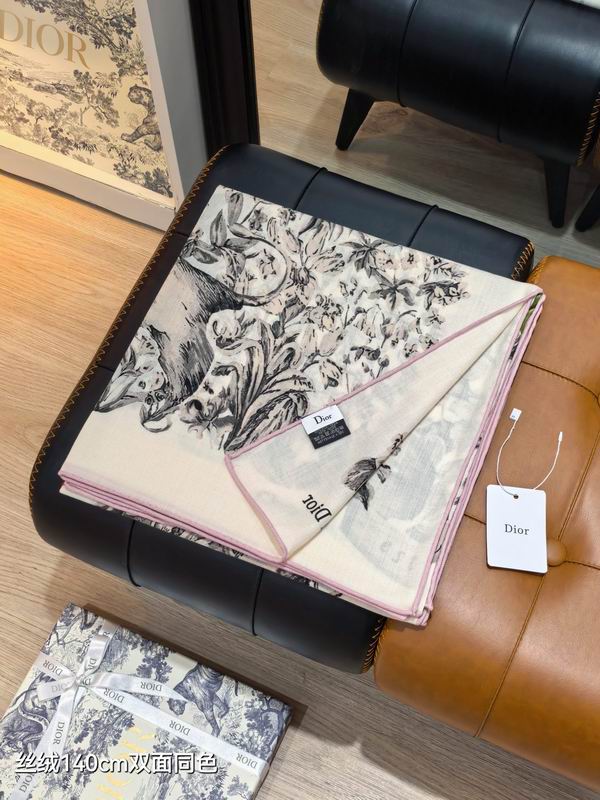 Dior Scarf 140X140cm 70%羊绒30%真丝 E05 (15)