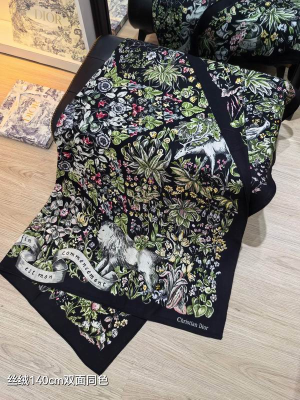 Dior Scarf 140X140cm 70%羊绒30%真丝 E05 (22)