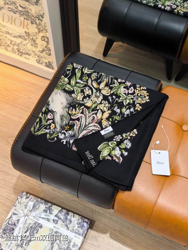 Dior Scarf 140X140cm 70%羊绒30%真丝 E05 (23)