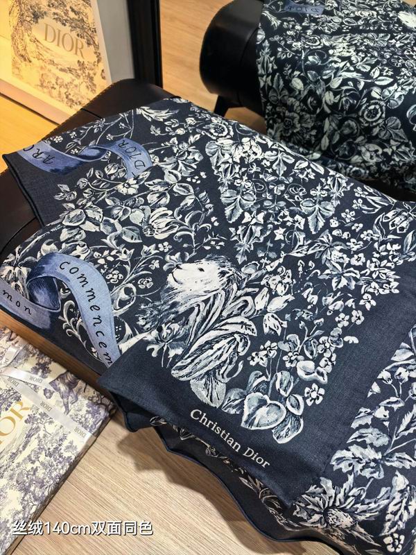 Dior Scarf 140X140cm 70%羊绒30%真丝 E05 (5)