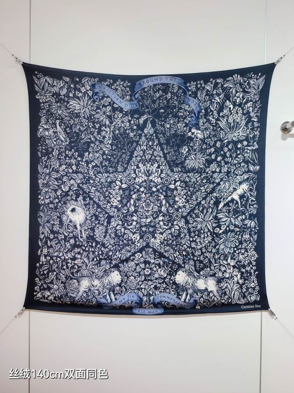 Dior Scarf 140X140cm 70%羊绒30%真丝 E05 (8)
