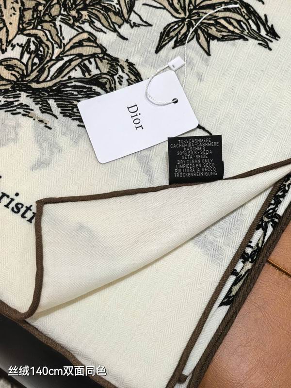 Dior Scarf 140X140cm 70%羊绒30%真丝 E06 (12)