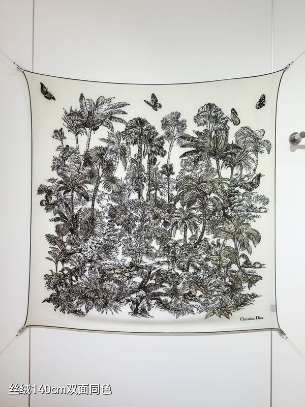 Dior Scarf 140X140cm 70%羊绒30%真丝 E06 (16)