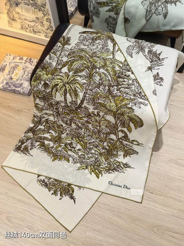 Dior Scarf 140X140cm 70%羊绒30%真丝 E06 (21)