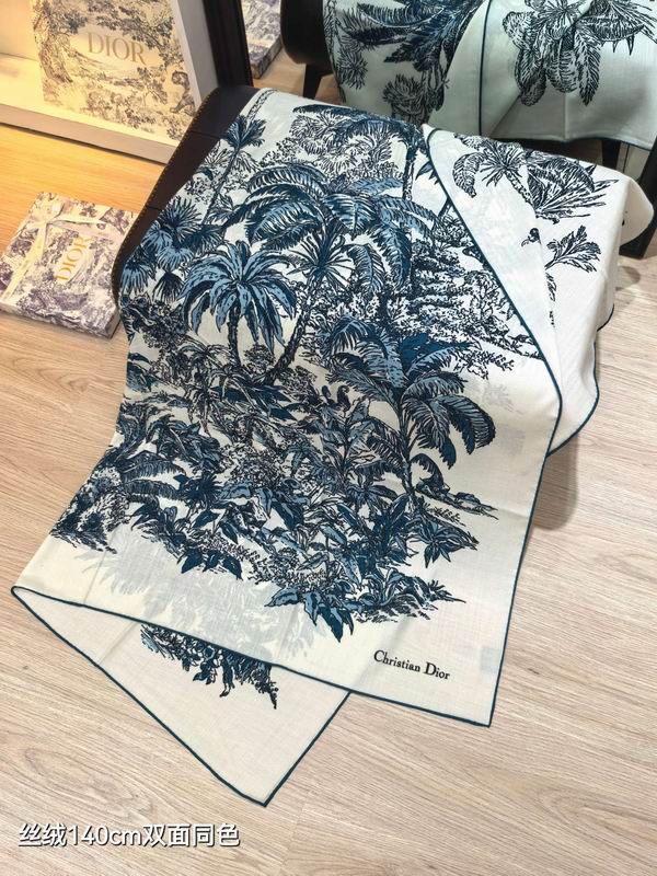 Dior Scarf 140X140cm 70%羊绒30%真丝 E06 (6)