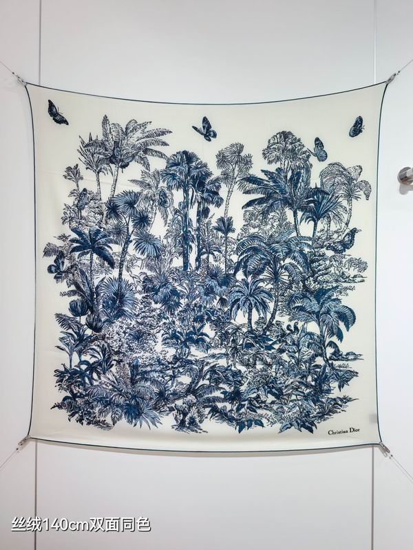 Dior Scarf 140X140cm 70%羊绒30%真丝 E06 (8)