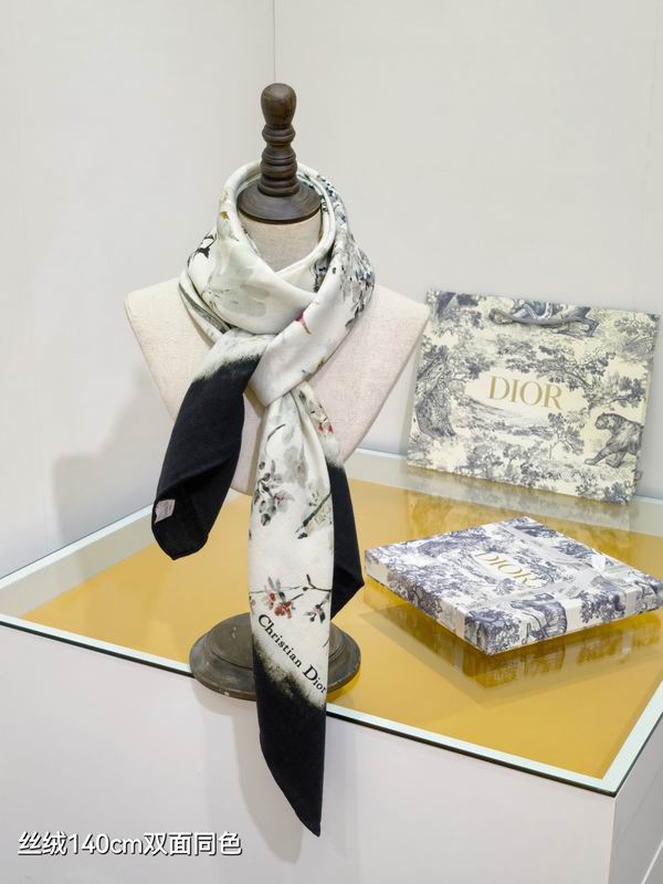 Dior Scarf 140X140cm 70%羊绒30%真丝 E32 (10)