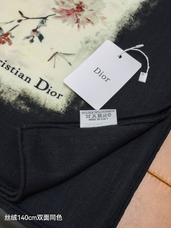 Dior Scarf 140X140cm 70%羊绒30%真丝 E32 (12)