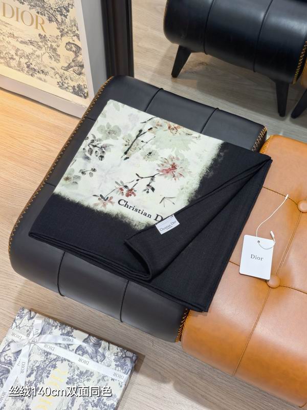 Dior Scarf 140X140cm 70%羊绒30%真丝 E32 (15)