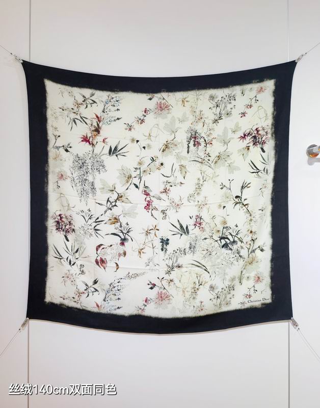 Dior Scarf 140X140cm 70%羊绒30%真丝 E32 (16)