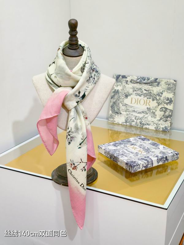 Dior Scarf 140X140cm 70%羊绒30%真丝 E32 (2)