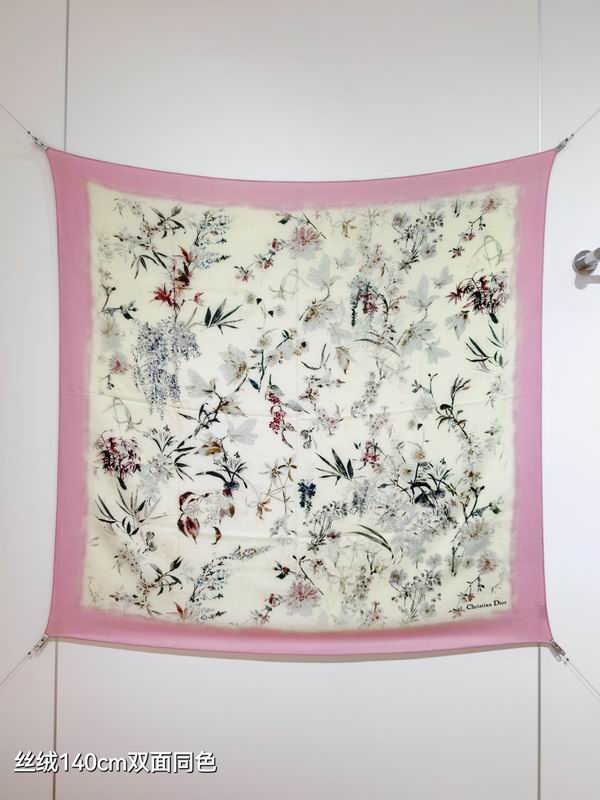 Dior Scarf 140X140cm 70%羊绒30%真丝 E32 (8)