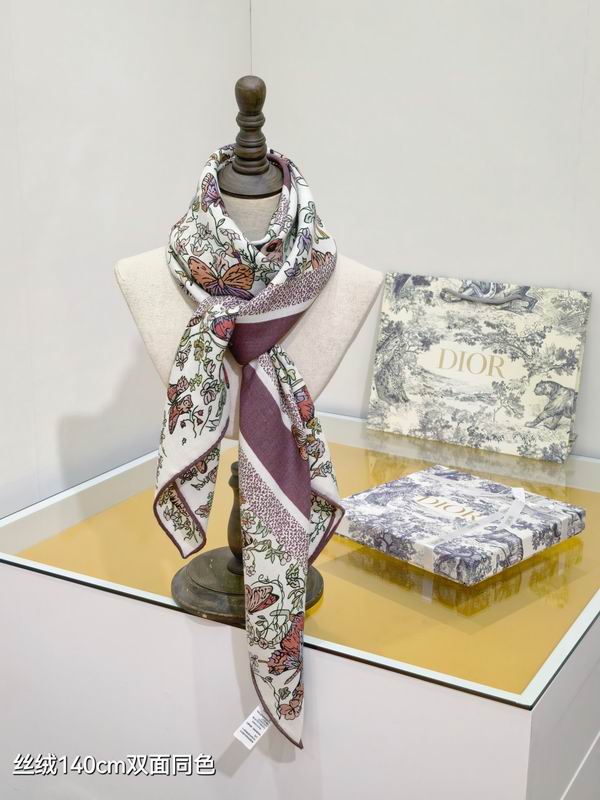 Dior Scarf 140X140cm 70%羊绒30%真丝 E34 (10)