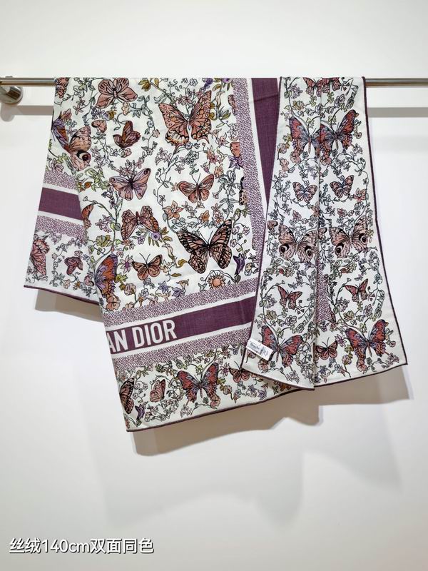 Dior Scarf 140X140cm 70%羊绒30%真丝 E34 (11)
