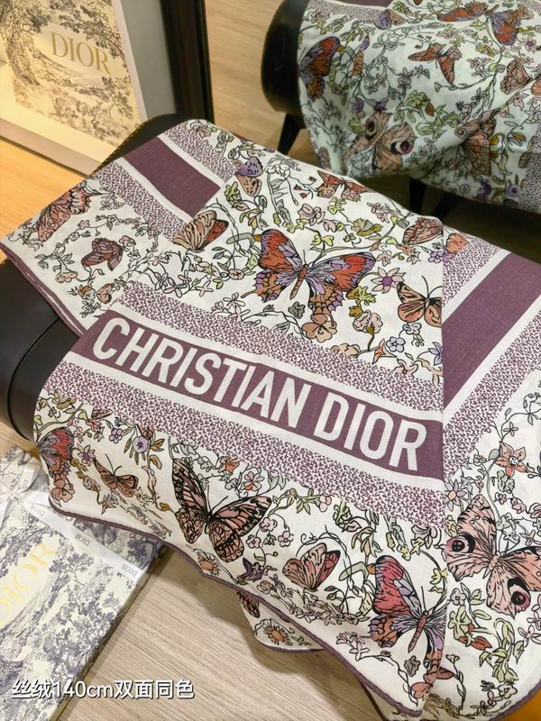 Dior Scarf 140X140cm 70%羊绒30%真丝 E34 (13)
