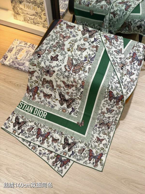 Dior Scarf 140X140cm 70%羊绒30%真丝 E34 (6)