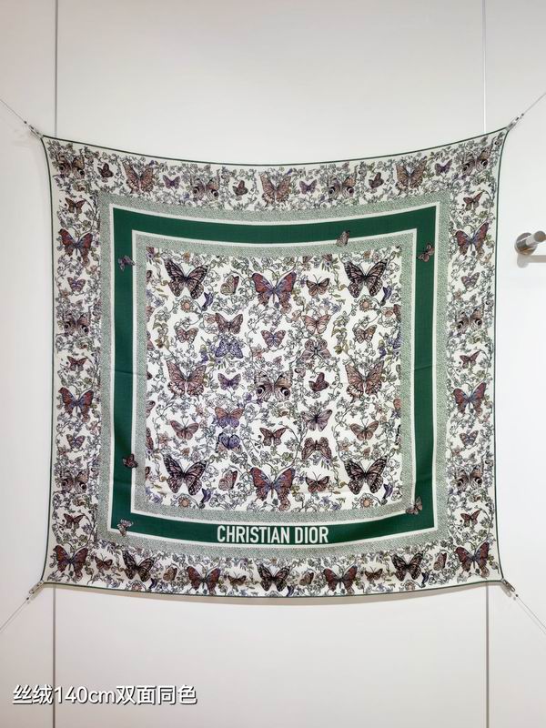 Dior Scarf 140X140cm 70%羊绒30%真丝 E34 (8)