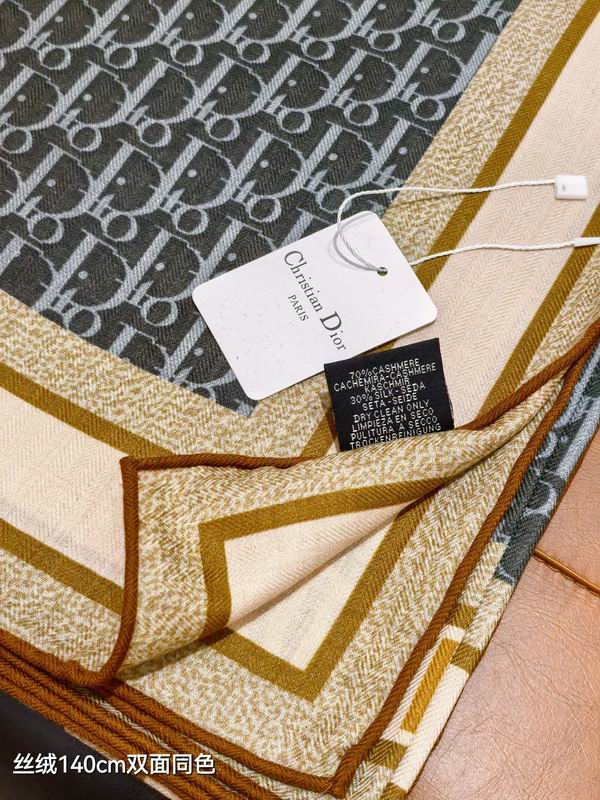 Dior Scarf 140X140cm 70%羊绒30%真丝 E41 (3)