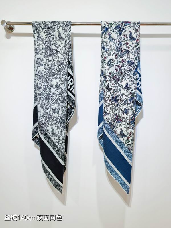 Dior scarf 140X140cm 70%羊绒30%真丝 E35 (1)