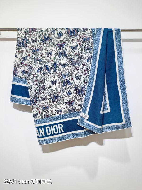Dior scarf 140X140cm 70%羊绒30%真丝 E35 (11)