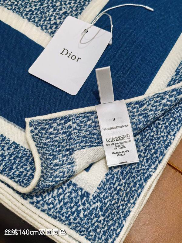 Dior scarf 140X140cm 70%羊绒30%真丝 E35 (12)
