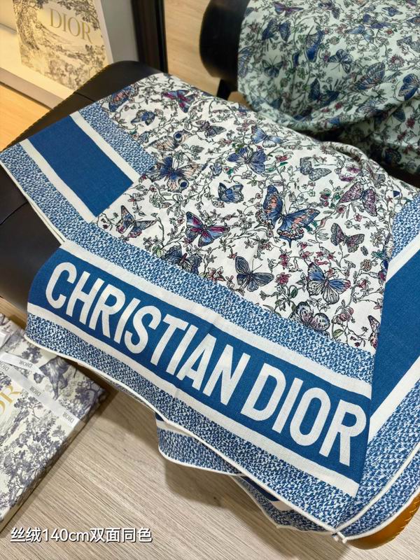 Dior scarf 140X140cm 70%羊绒30%真丝 E35 (13)
