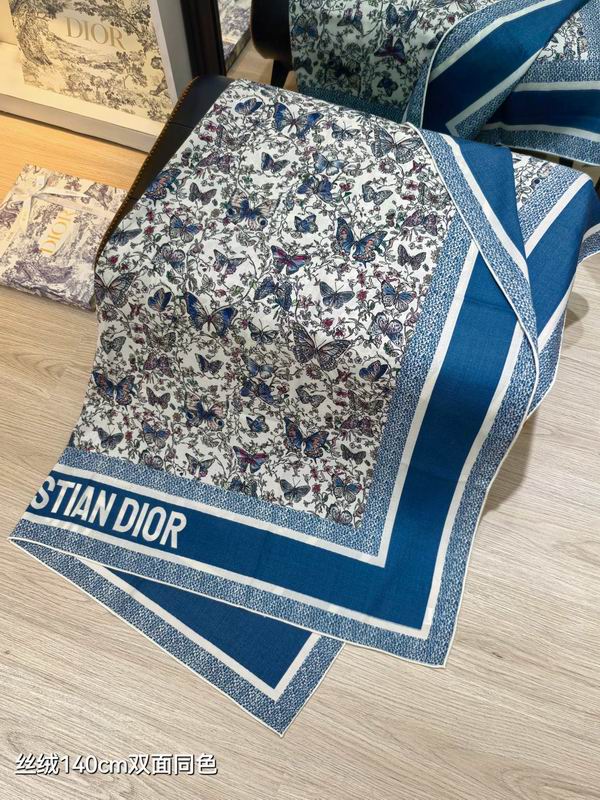 Dior scarf 140X140cm 70%羊绒30%真丝 E35 (14)