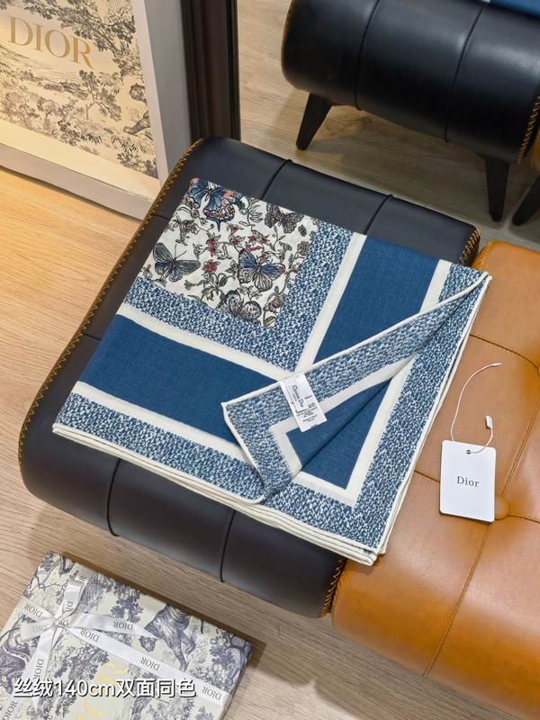 Dior scarf 140X140cm 70%羊绒30%真丝 E35 (15)