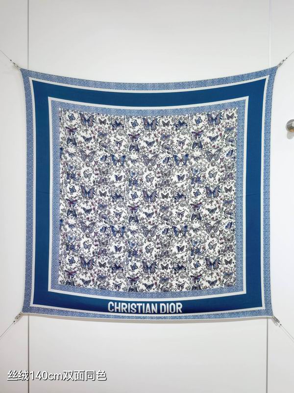 Dior scarf 140X140cm 70%羊绒30%真丝 E35 (16)