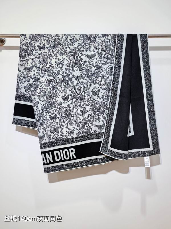 Dior scarf 140X140cm 70%羊绒30%真丝 E35 (3)