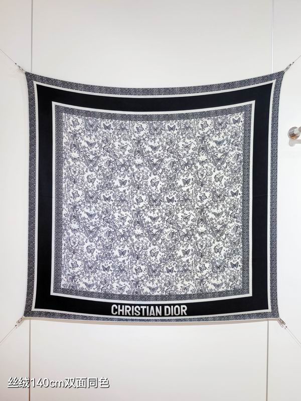 Dior scarf 140X140cm 70%羊绒30%真丝 E35 (8)