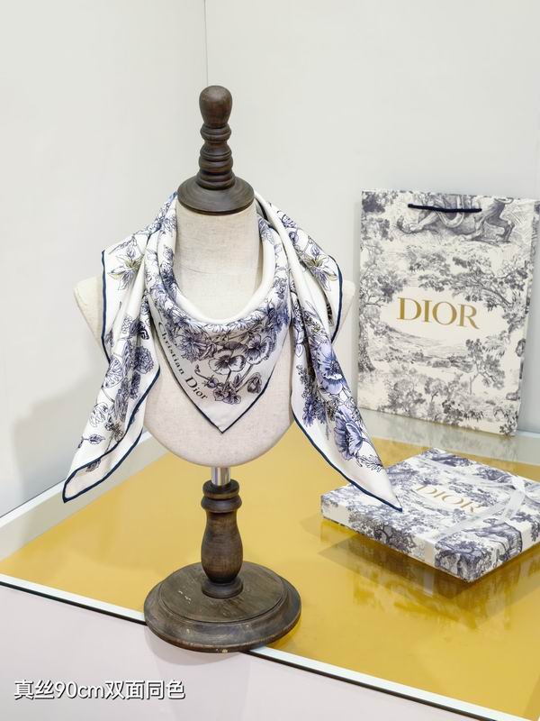 Dior silk Scarf 90X90cm E48 (2)