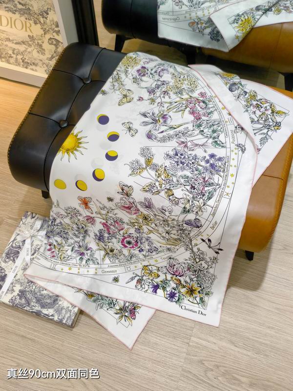 Dior silk Scarf 90X90cm E49 (6)