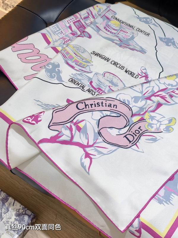 Dior silk scarf 90X90cm E43 (4)