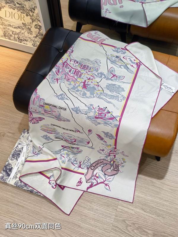 Dior silk scarf 90X90cm E43 (5)