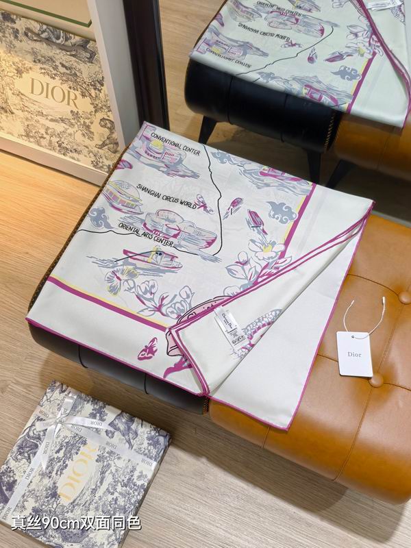 Dior silk scarf 90X90cm E43 (6)