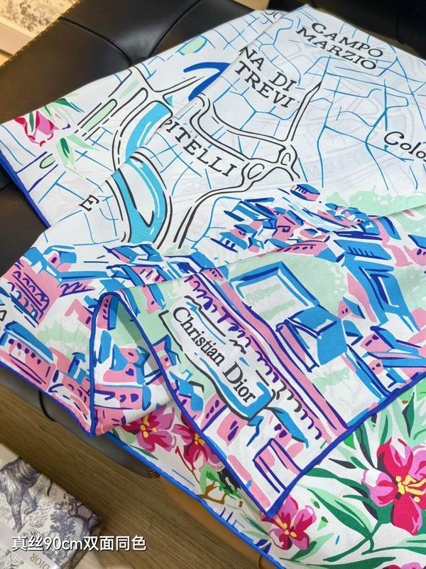 Dior silk scarf 90X90cm E44 (4)