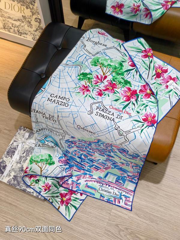 Dior silk scarf 90X90cm E44 (5)