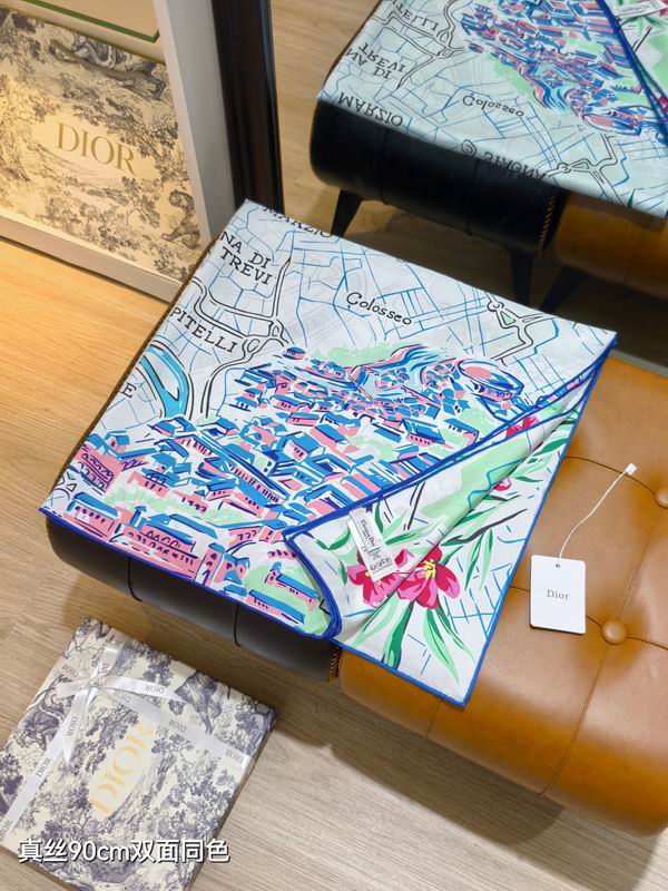 Dior silk scarf 90X90cm E44 (6)