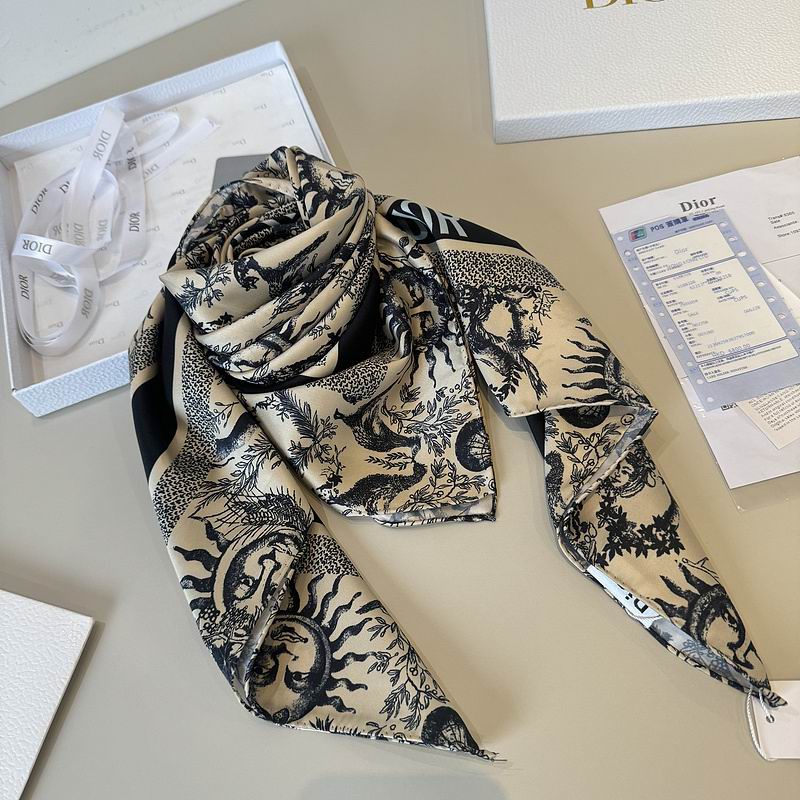 Dior silk scarf 90X90cm hm (20)