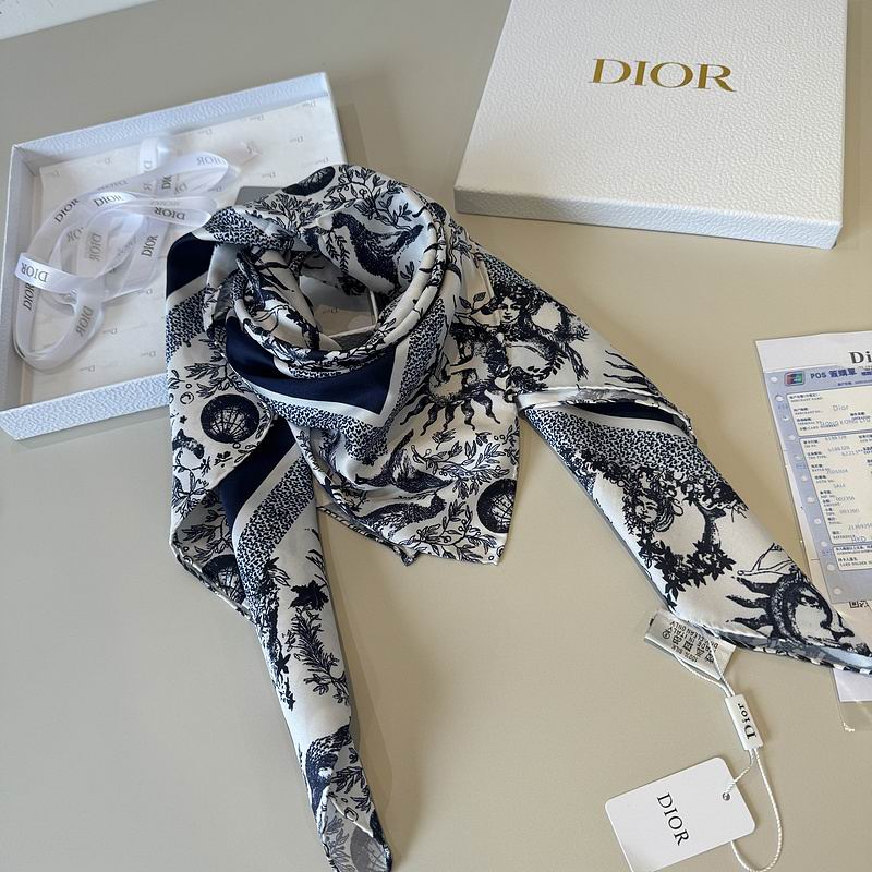 Dior silk scarf 90X90cm hm (26)