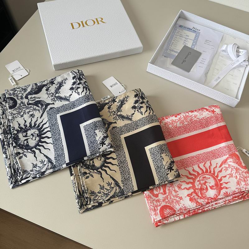 Dior silk scarf 90X90cm hm (28)