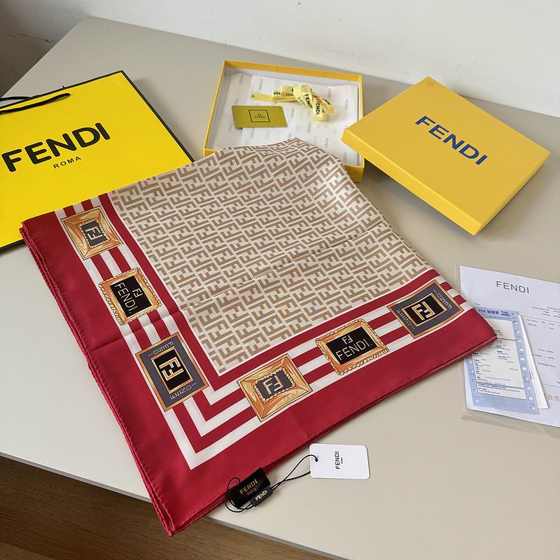 Fendi silk scarf 90X90cm hm (5)