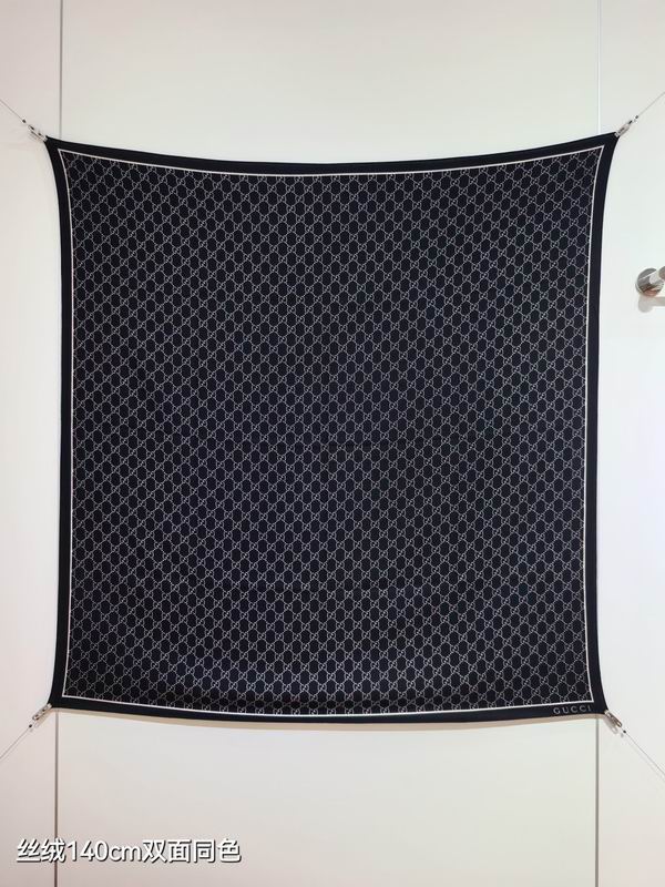 Gucci Scarf 140X140cm 70%羊绒30%真丝 E36  (24)