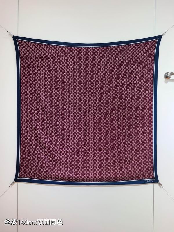 Gucci Scarf 140X140cm 70%羊绒30%真丝 E36  (8)