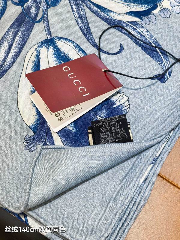 Gucci scarf 140X140cm 70%羊绒 30%真丝 E31 (12)
