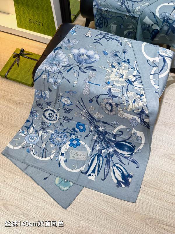 Gucci scarf 140X140cm 70%羊绒 30%真丝 E31 (14)