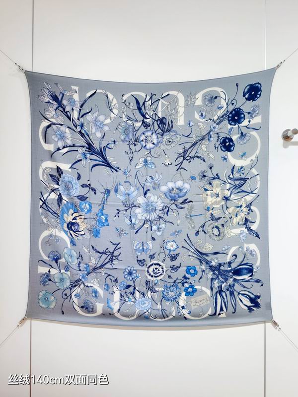 Gucci scarf 140X140cm 70%羊绒 30%真丝 E31 (16)