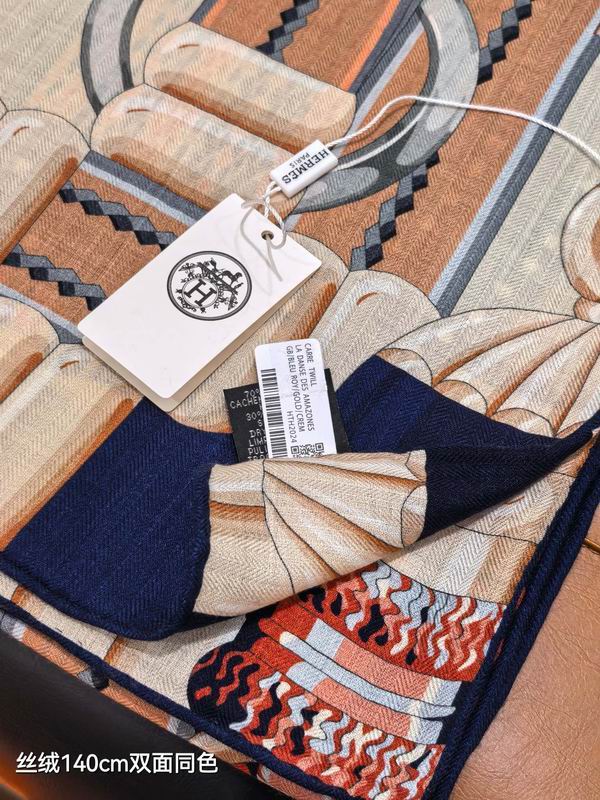 Hermes Scarf 140X140cm 70%羊绒30%真丝 E07 (12)