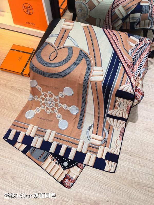 Hermes Scarf 140X140cm 70%羊绒30%真丝 E07 (14)